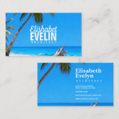 Serene Blue Shore with Palms t321 Visitekaartje (Voorkant / Achterkant)