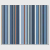 Serene Blue Striped Gift Wrap – rustig Cadeaupapier (Vlak)