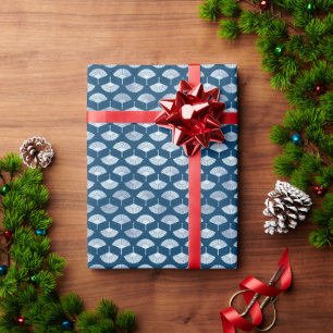 Serene Blue Waaier: Japans geïnspireerde cadeauver Cadeaupapier