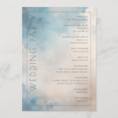 Serene Blue Watercolor Ceremony Program Programmakaart (Achterkant)