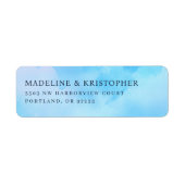 Serene Blue Watercolor Etiket (Voorkant)