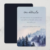 Serene Blue Watercolor Forest Informatiekaartje (Voorkant / Achterkant)