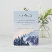 Serene Blue Watercolor Forest Informatiekaartje (Staand voorkant)