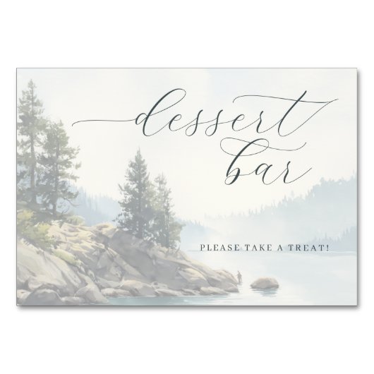 Serene Blue Watercolor Lakeside Scene Kaart (Voorkant)