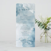 Serene Blue Watercolor Menu (Staand voorkant)