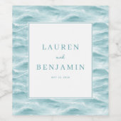 Serene Blue Wave Ocean Wijn Etiket (Enkel label)