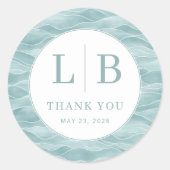 Serene Blue Wave Oceanic Ronde Sticker (Voorkant)