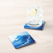 Serene Blue Wave Splashes Bier Onderzetter (Rechterzijde)