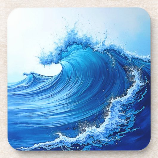 Serene Blue Wave Splashes Bier Onderzetter (Voorkant)