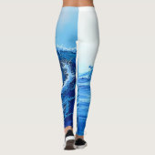 Serene Blue Wave Splashes Leggings (Achterkant)