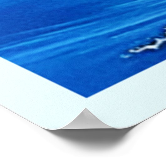 Serene Blue Wave Splashes Poster (Hoek)
