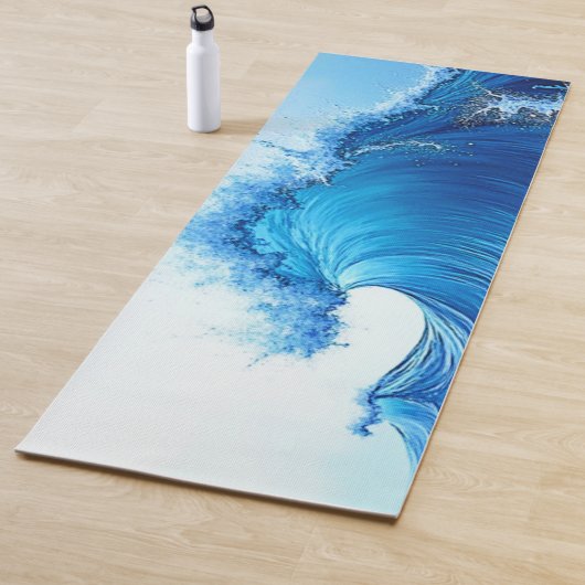 Serene Blue Wave Splashes Yogamat (In situ)