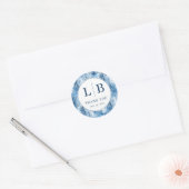 Serene Blue Winter Pine Trees Ronde Sticker (Envelop)