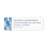 Serene Blue Winter Trees Etiket (Voorkant)