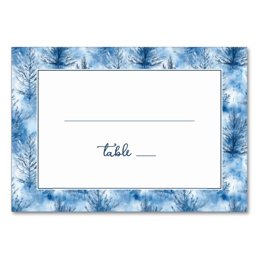 Serene Blue Winter Trees Kaart (Voorkant)