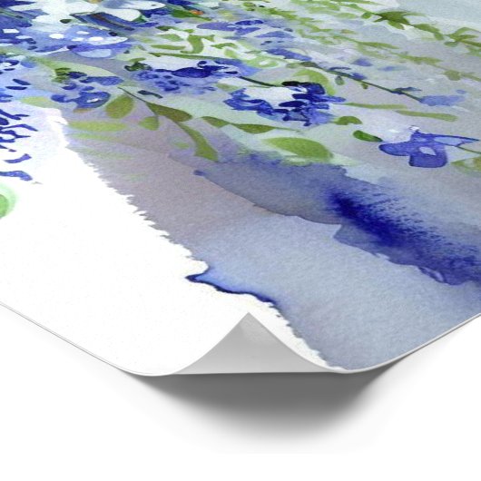 Serene Blues, Bruids Cascading Bouquet 2, Poster (Hoek)