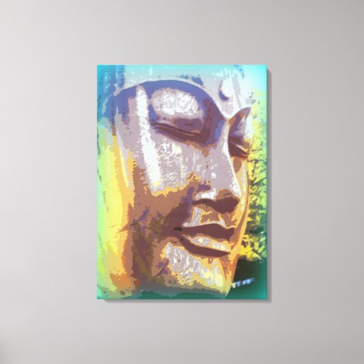 Serene Boeddha gezicht Canvas Afdruk (Voorkant)