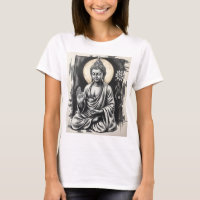 Serene Boeddha - Houtskool Kunst van Vrede en Rust