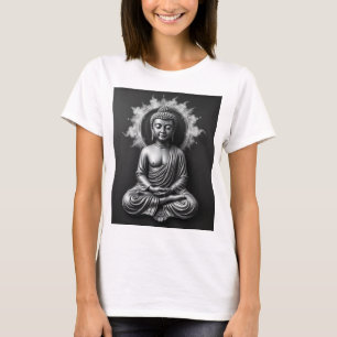 Serene Boeddha - Houtskool Kunst van Vrede en Tran T-shirt