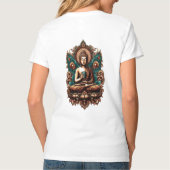 Serene Boeddha, Koffie & Zen Beeldhouwwerk T-shirt (Achterkant)