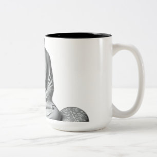 Serene Boeddha met stenen en Planten Tweekleurige Koffiemok