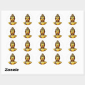 Serene Boeddha: Ronde Sticker (Vel)