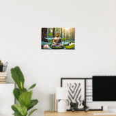 Serene Boeddhabeeld Zen Vibes Harmony Garden Kalm Poster (Thuiskantoor)