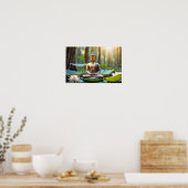 Serene Boeddhabeeld Zen Vibes Harmony Garden Kalm Poster (Keuken)