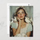 Serene Boerderij Maiden White Doves - Symbool van  Briefkaart (Voorkant / Achterkant)