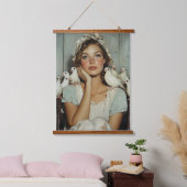 Serene Boerderij Maiden White Doves - Symbool van Hangend Wandkleed (Slaapkamer)