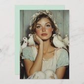 Serene Boerderij Maiden White Doves - Symbool van Kaart (Voorkant / Achterkant)