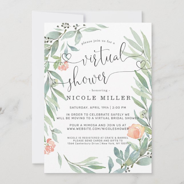 Serene Botanical | Virtuele bruiloft in de wilde w (Voorkant)