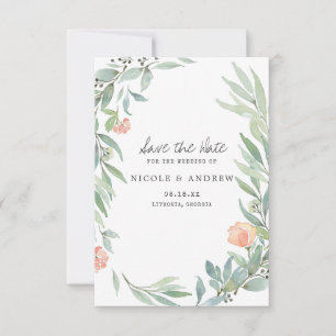 Serene Botanical   Wilde weduwe sparen de Datum Save The Date