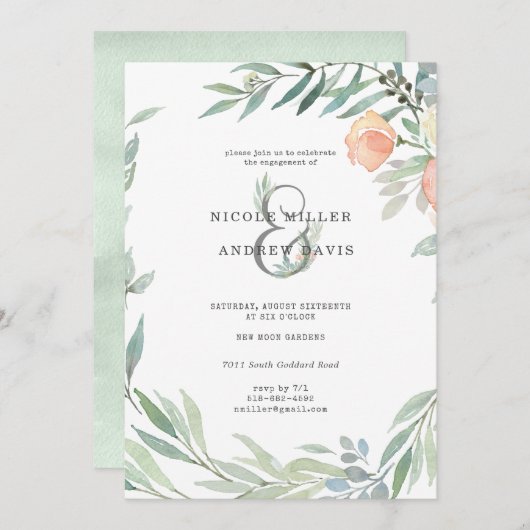 Serene Botanical | Wilde Weide Verloving Feest (Voorkant / Achterkant)