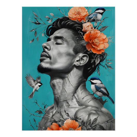 Serene botanische muurkunst - Portret met levendig Perfect Poster (Voorkant)