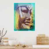 serene Buddha gezicht Poster (Keuken)