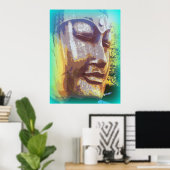 serene Buddha gezicht Poster (Thuiskantoor)