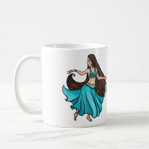Serene Buikdanseres in Turkoois Koffiemok