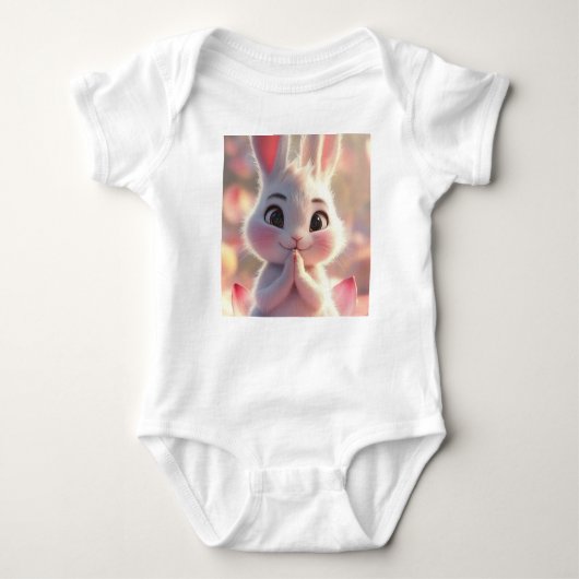 Serene Bunny op Lotus - Baby Bodysuit (Voorkant)