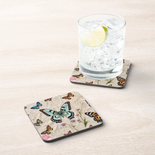 Serene Butterfly Elegance Bier Onderzetter (Rechterzijde)