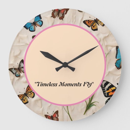 Serene Butterfly Elegance Grote Klok (Voorkant)