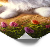 Serene Calico Cat in een rustig landschap Poster (Hoek)