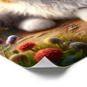 Serene Calico Cat in een rustig landschap Poster (Hoek)