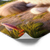 Serene Calico Cat in een rustig landschap Poster (Hoek)