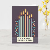 Serene Candle Arc Verjaardagskaart Kaart (Gele Bloem)