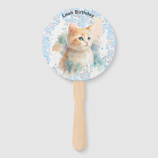 Serene Cat Handwaaier (Achterkant)