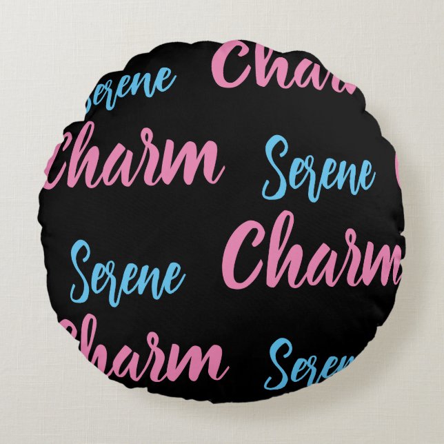 Serene Charm Rond Kussen (Voorkant)