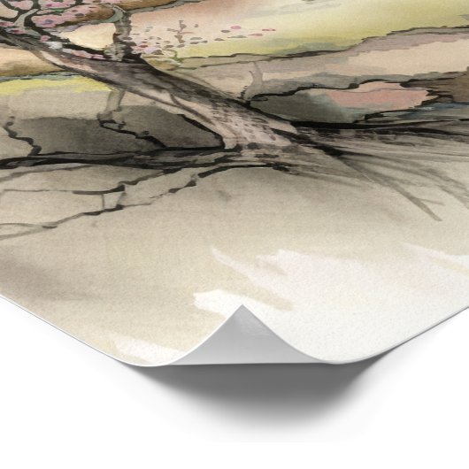 Serene Cherry Blossom Valley Poster (Hoek)