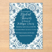 Serene Chinoiserie Bridal Shower Invitation Acryl Uitnodigingen (Voorkant)