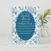 Serene Chinoiserie Bridal Shower Invitation Kaart (Staand voorkant)